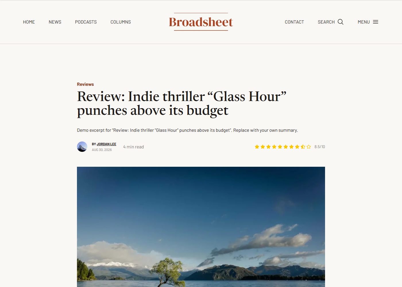 Review type with star rating built in